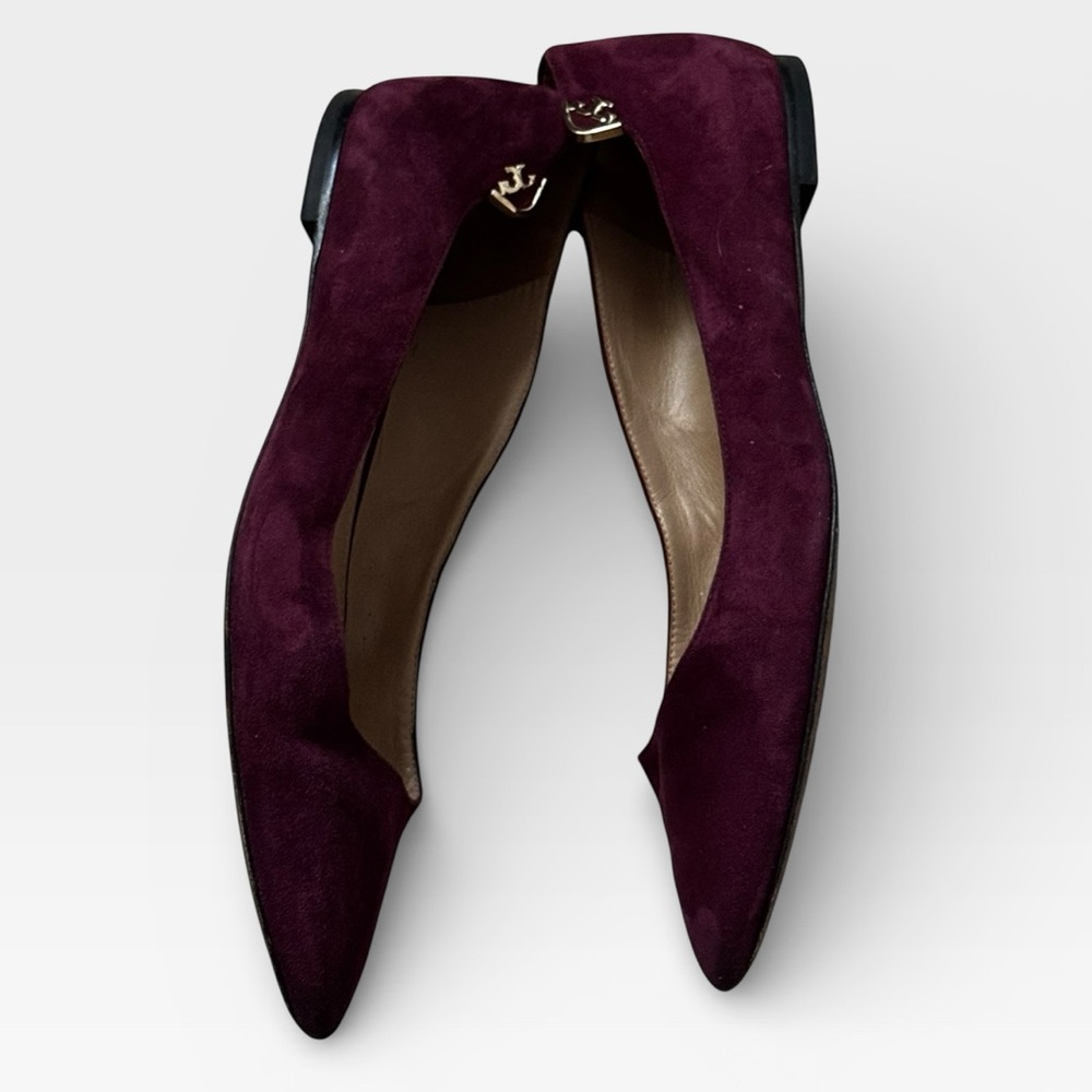 Tory Burch burgundy suede Elizabeth pointed toe Flats women’s shoes Sz 7 1/2